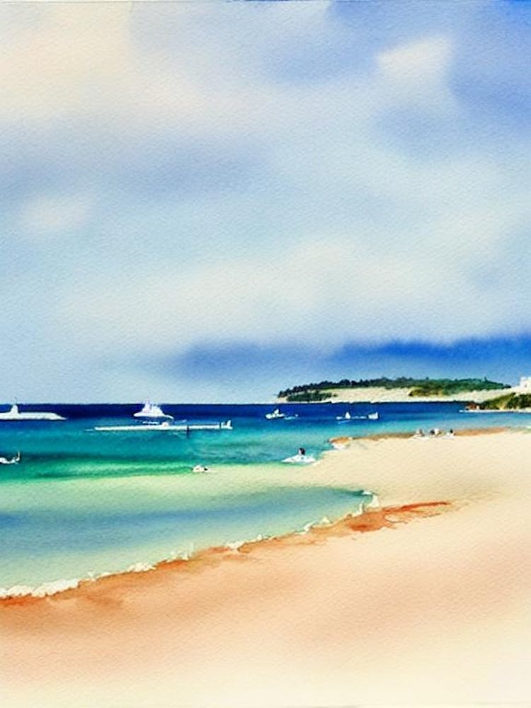 Rainbow Bay Beach, Australia Aquarell