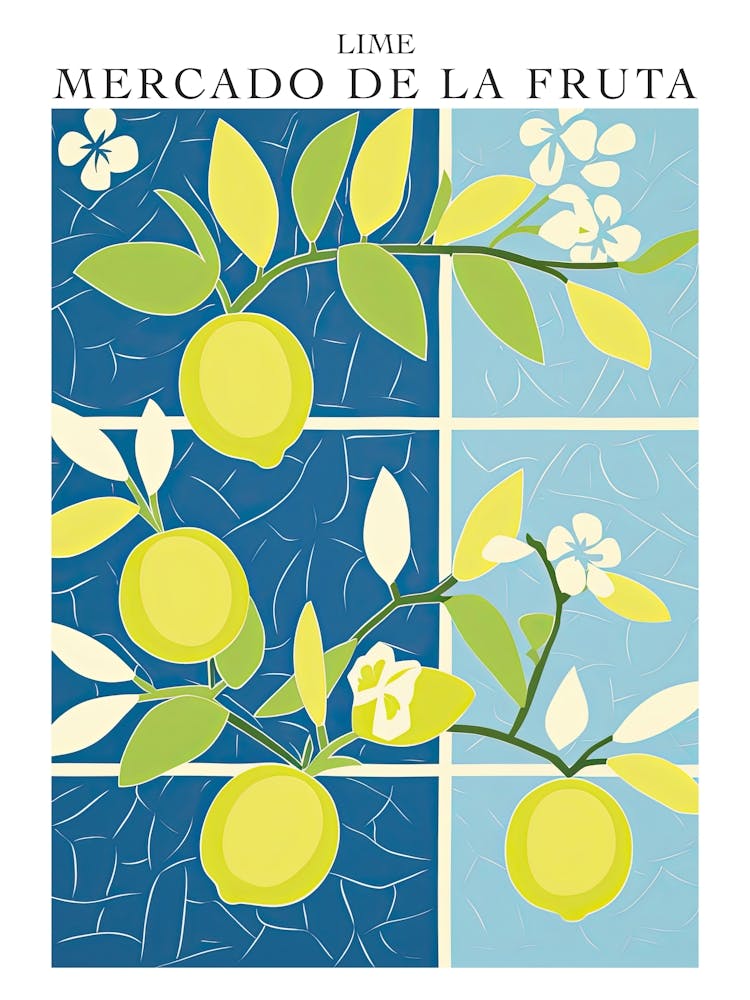 Mercado De La Fruta Lime Illustration 3 Poster