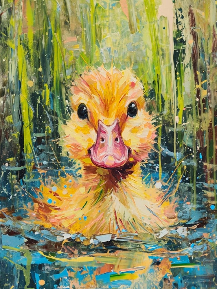 Cute Brushstrokes Ducklings 2