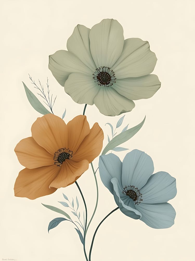 Boho Botanical Wall Art | Earthy Tones & Floral Illustrations