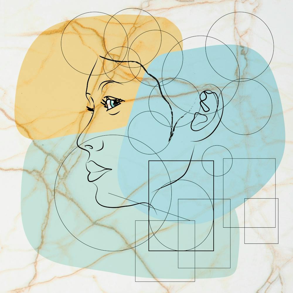 Unmasked Line Art Portrait Of A Woman