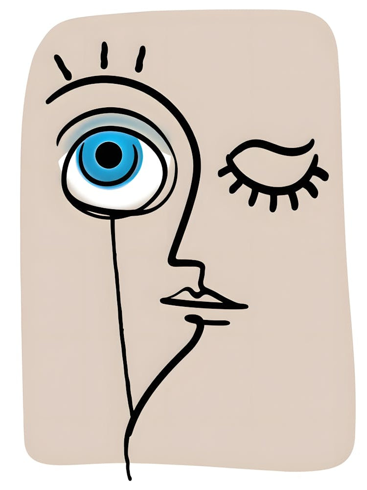 The Blue Eye: Minimalist Face