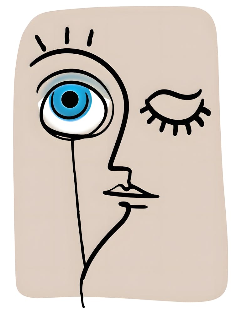 The Blue Eye: Minimalist Face