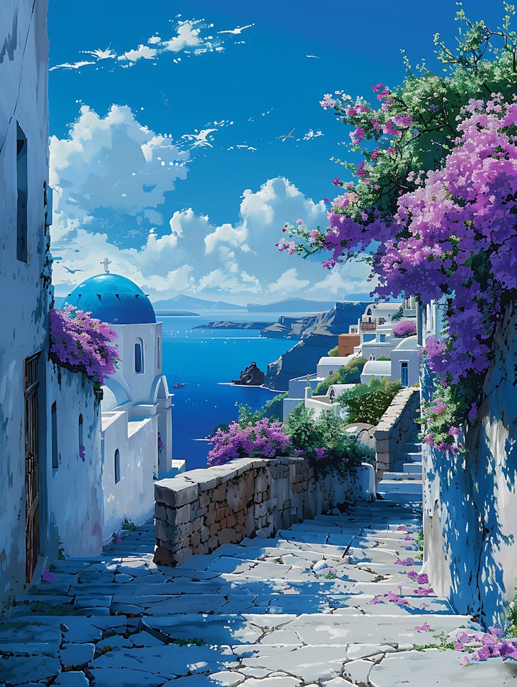 Beautiful Santorini Greece Wall Art 6