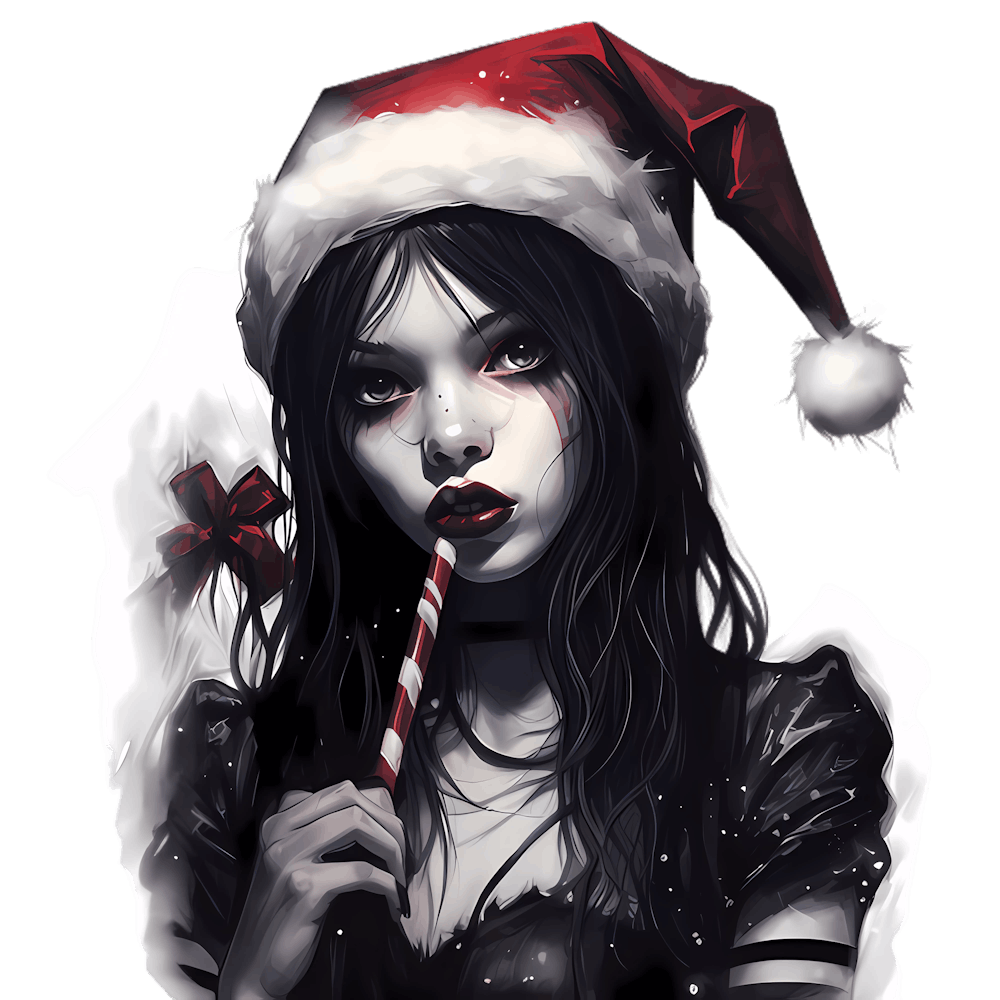 Young Christmas Gothic Girl
