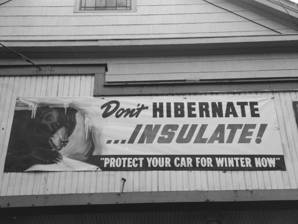 Sign On Garage, Windsor Locks, Connecticut By Russell Lee
