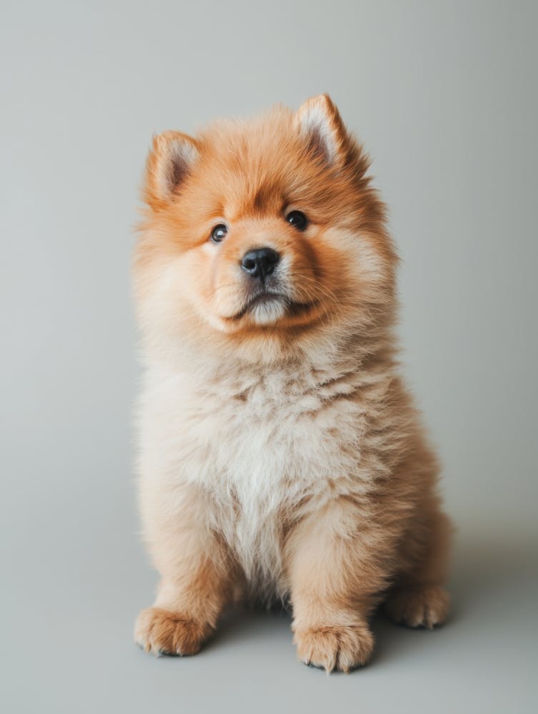 Chow Chow Puppy. Generated AI. Wall