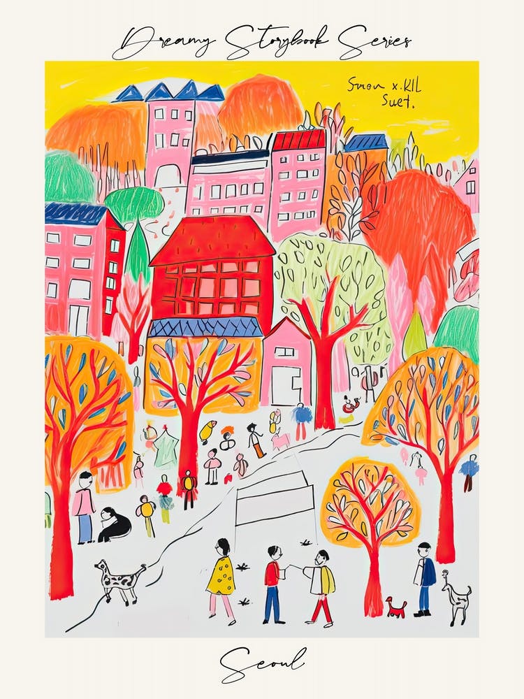 Poster Of Seoul, Dreamy Storybook Illustration 4