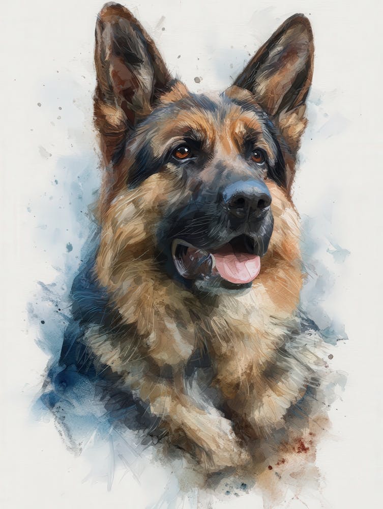 Aihrgdesign Isolated Watercolor Painting Of Dog Portraits Ger Ec914213 2ce4 4be7 8ff0 7800d6965203 2
