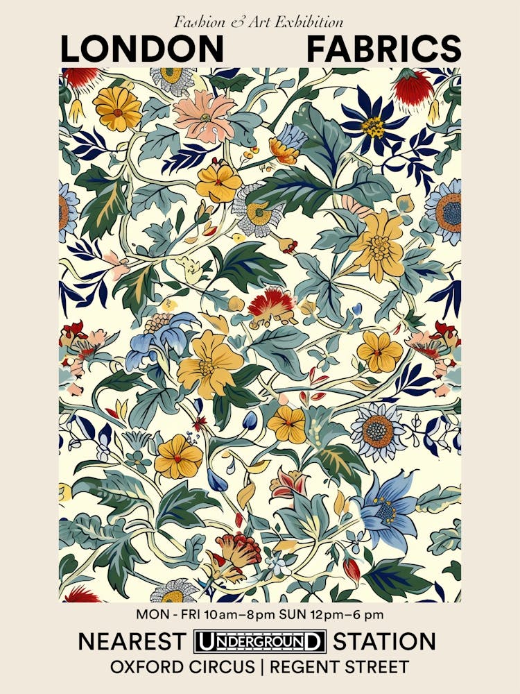 Poster Inspiring Floral London Fabrics Floral Pattern 3