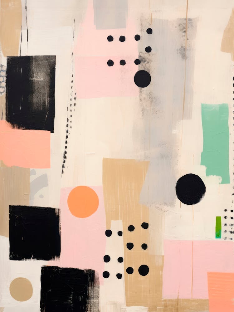 Abstract Painting. Black and Peach