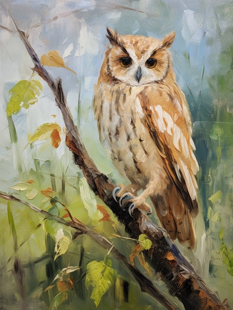 Bird Painting Eastern Screech Owl 2