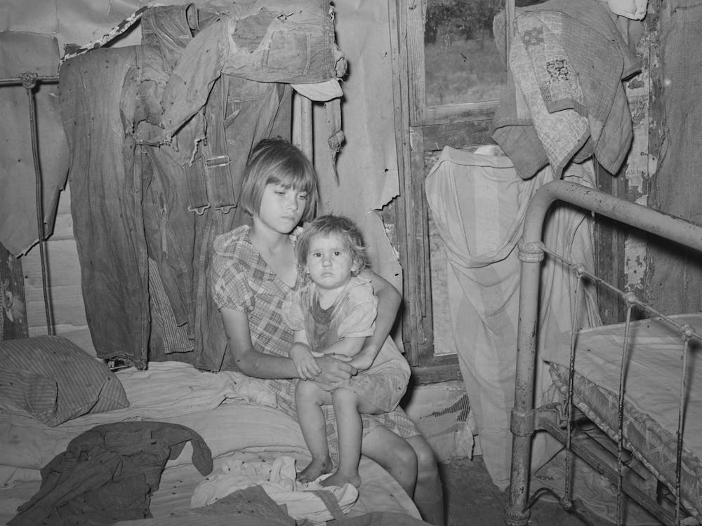 Children Of Tenant Farmer, Hill Section Of Mcintosh County, Oklahoma By Russell Lee