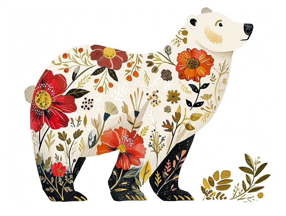 Little Floral Polar Bear 2