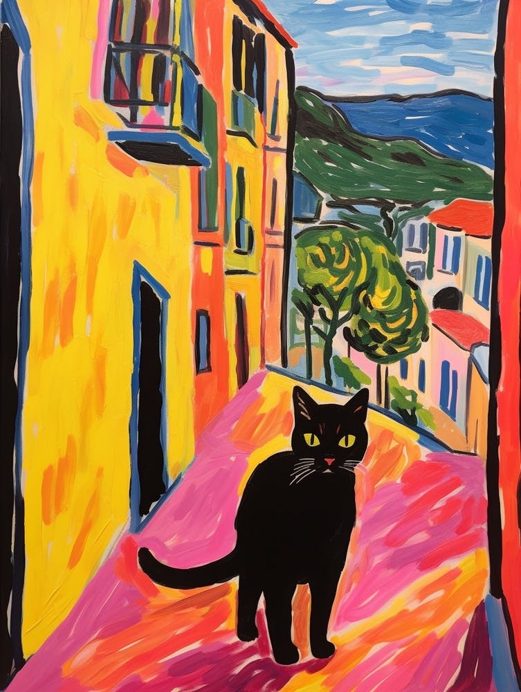 Painting Of A Cat In Spoleto Italy 1