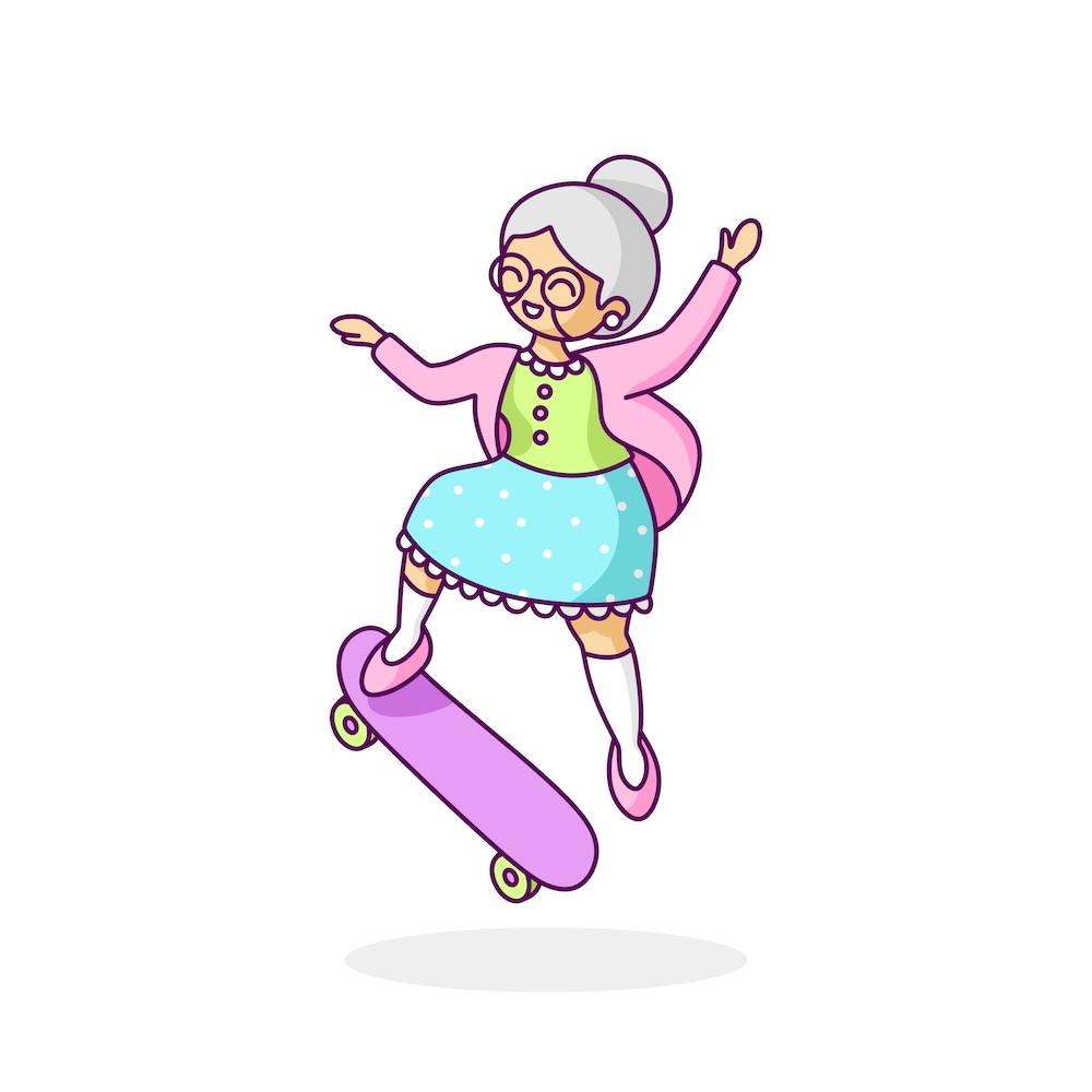 Skater Garndma Square