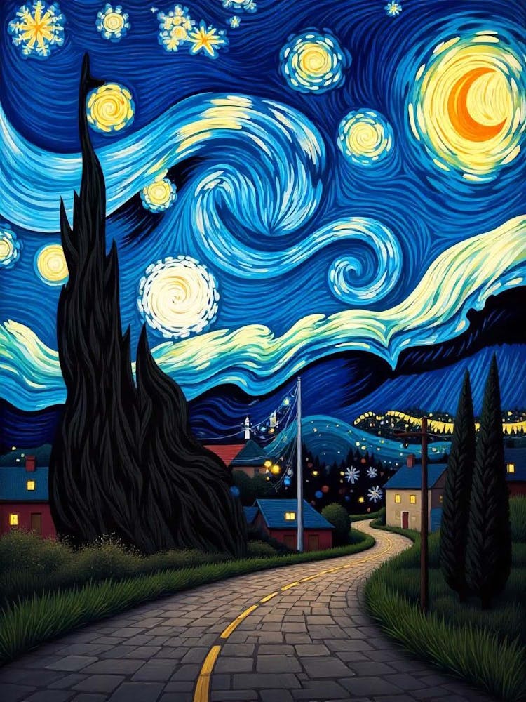 The Starry Night, Vincent Van Gogh (2)
