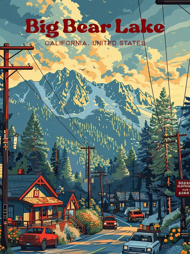 Big Bear Lake California Travel Art