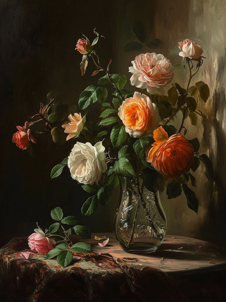 Baroque Floral Still Life Rose 3