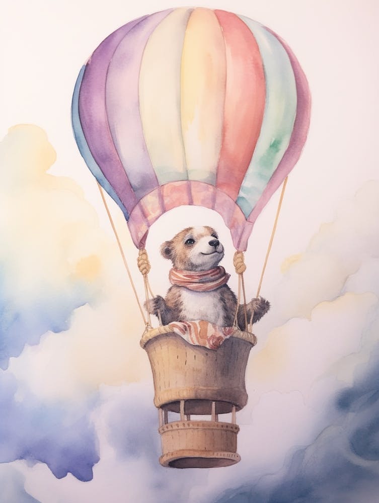 Baby Meerkat 1 In A Hot Air Balloon