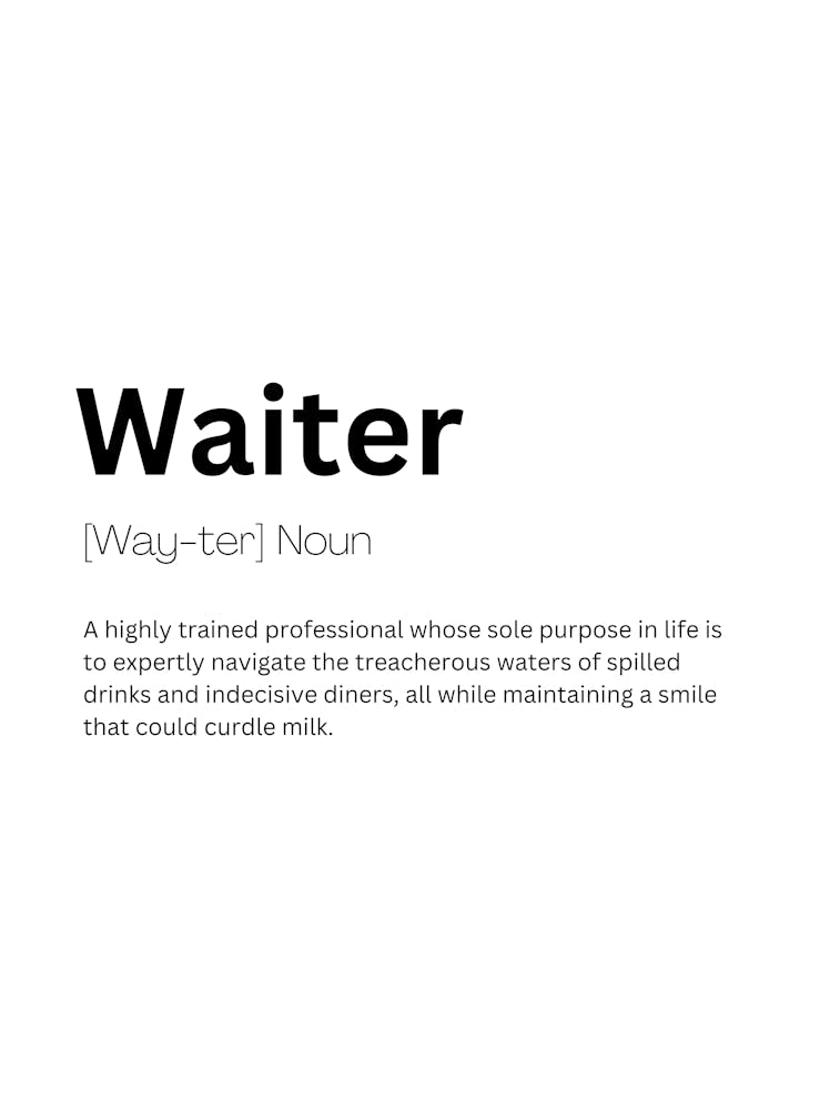 Waiter Definition Meaning