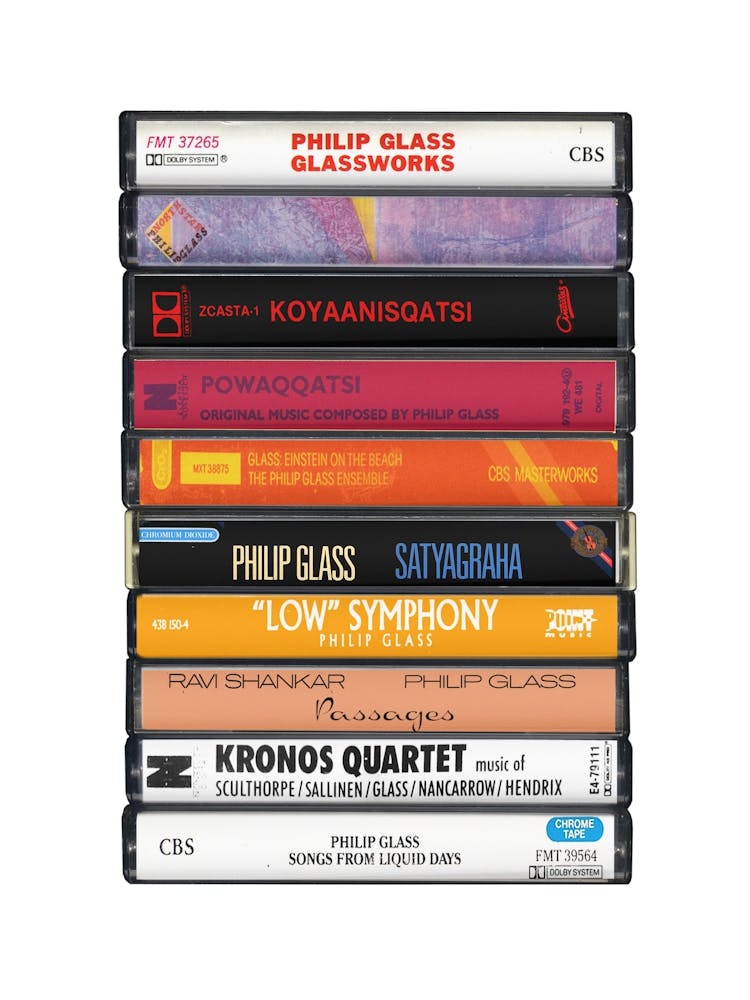 Philip Glass - Music Poster- Albums on Cassette Print