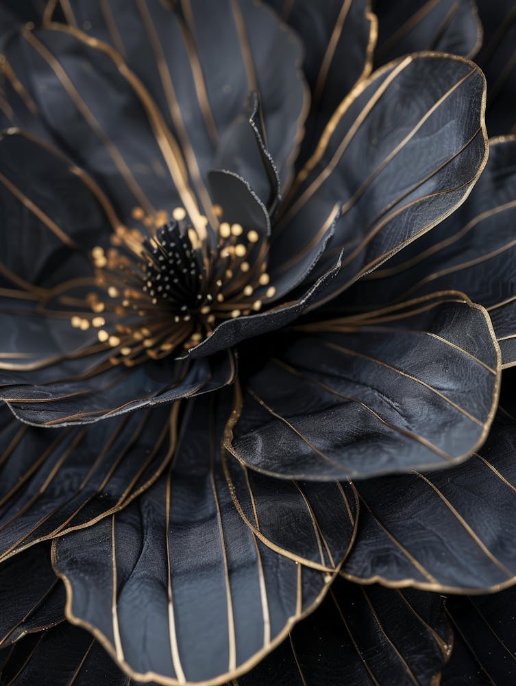 Fleur Noire Et Or