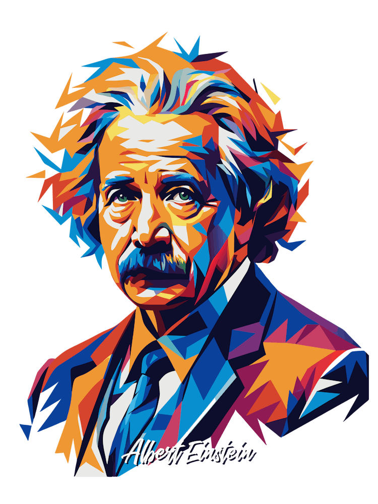 Albert Einstein Portrait WPAP Pop Art