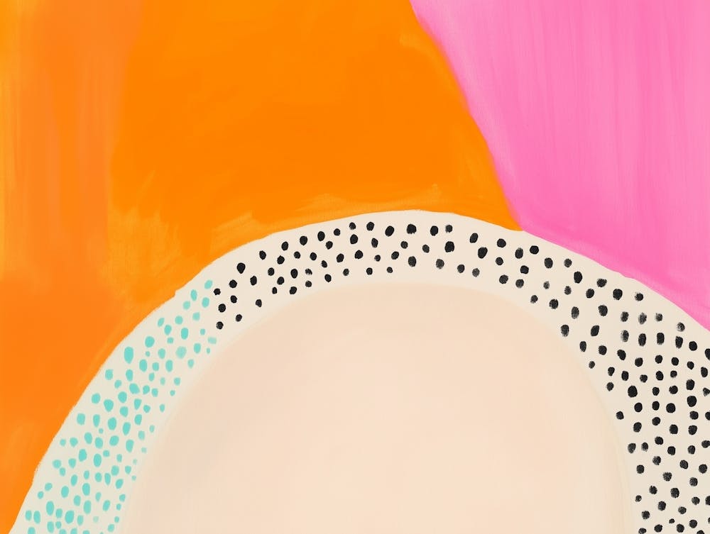 Pastel orange-pink Abstrake Punkte Kunst, gute Laune Sommer Print Malerei
