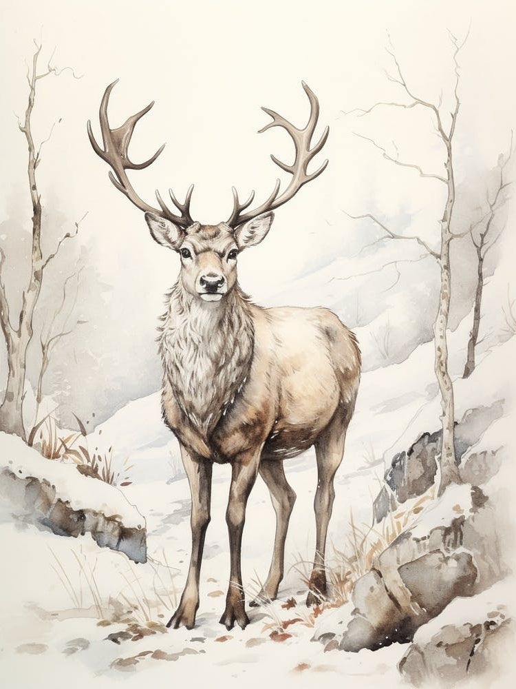 Storybook Animal Watercolour Caribou 4