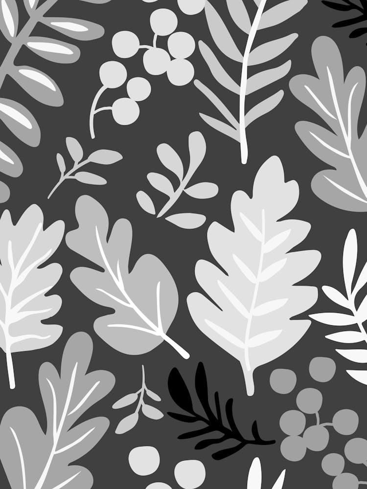 Black And White Leaves 6