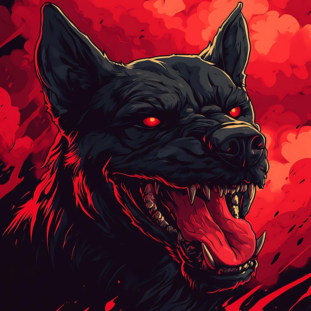 Scary Dog Emoji Dynamic Background 1