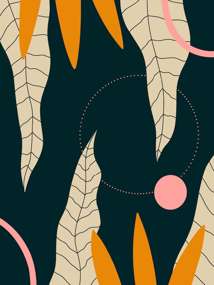 Abstract Leaves Dark