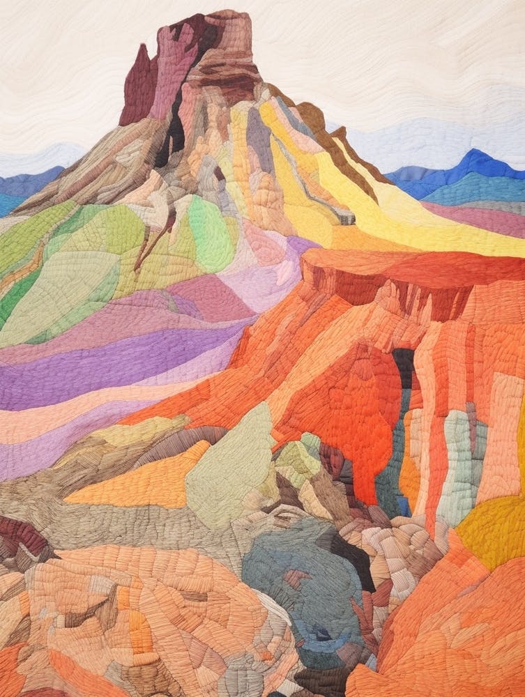 Mount Teide Spain 3 Colourful Mountain Illustration