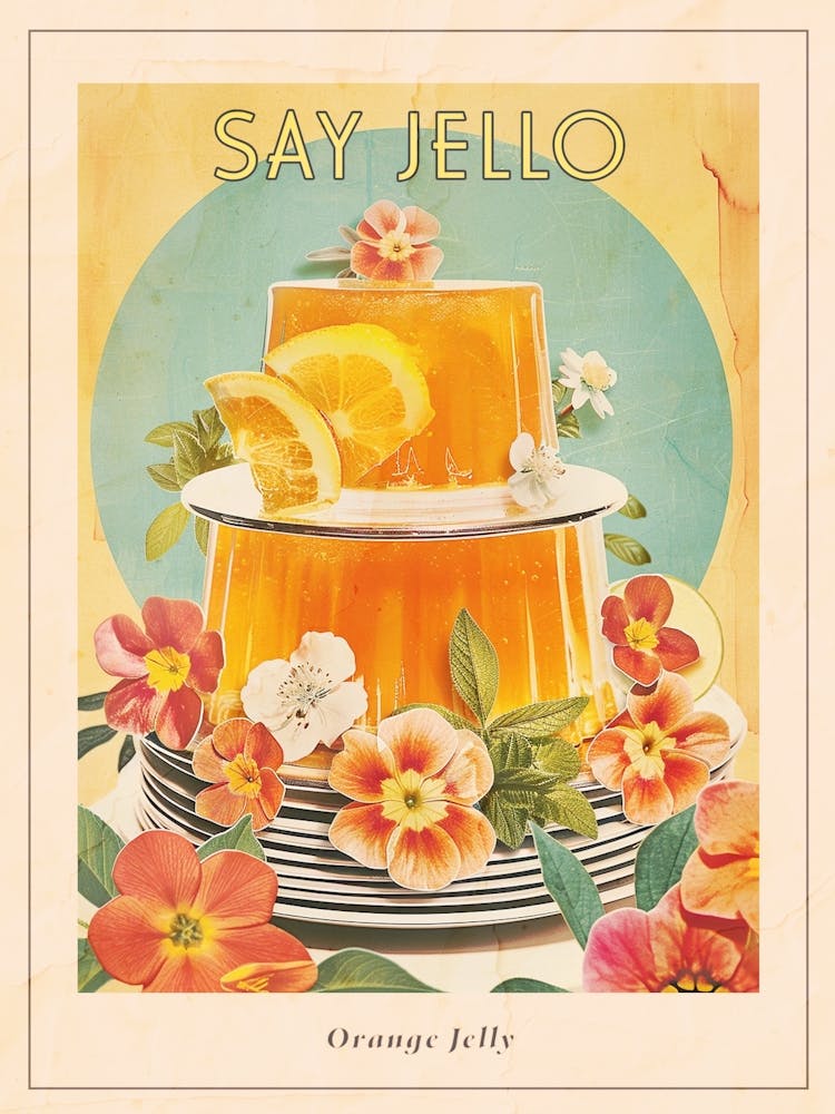 Orange Jelly Retro Collage 5 Poster