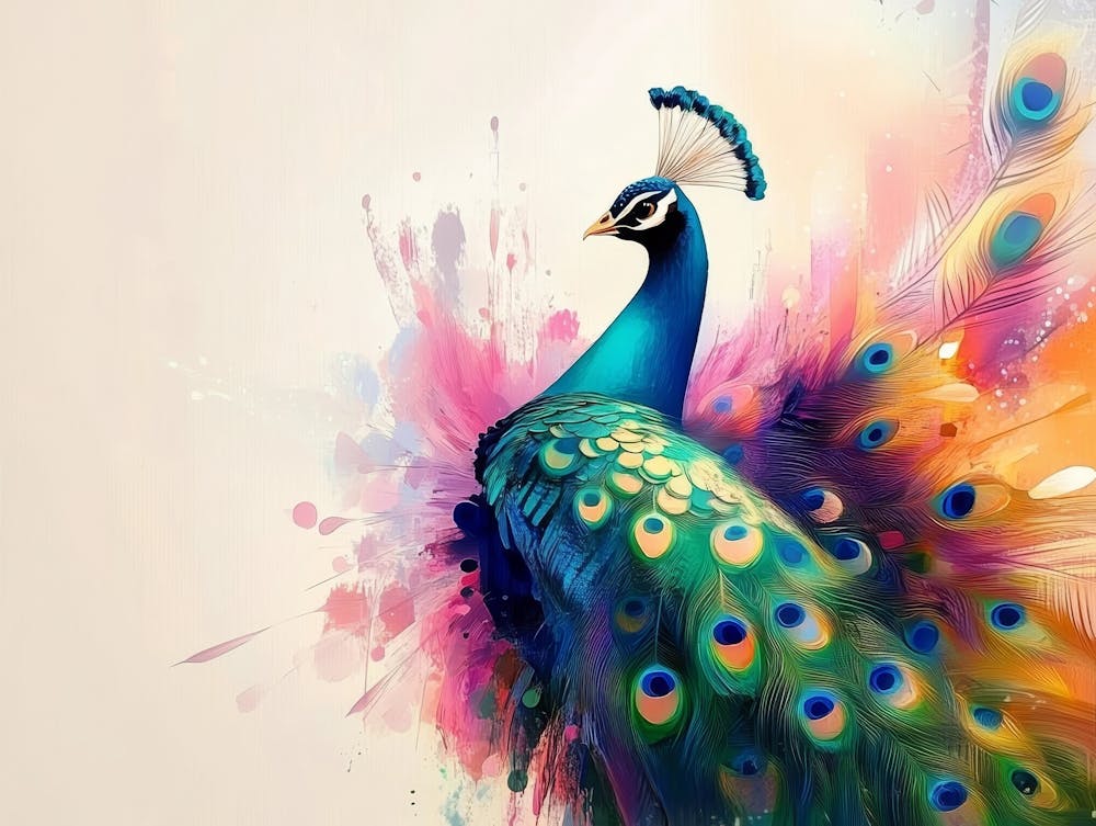 3d Colorful Peacock 1