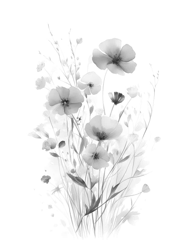 Black And White Poppies 3