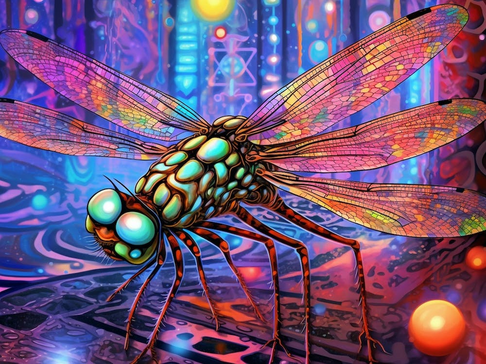 Dragonfly Blue Eyed Darner Bright Colours 3