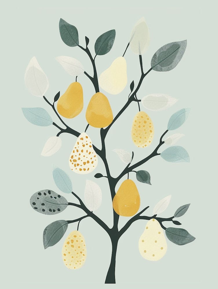 Pear Tree Flat Illustration 1