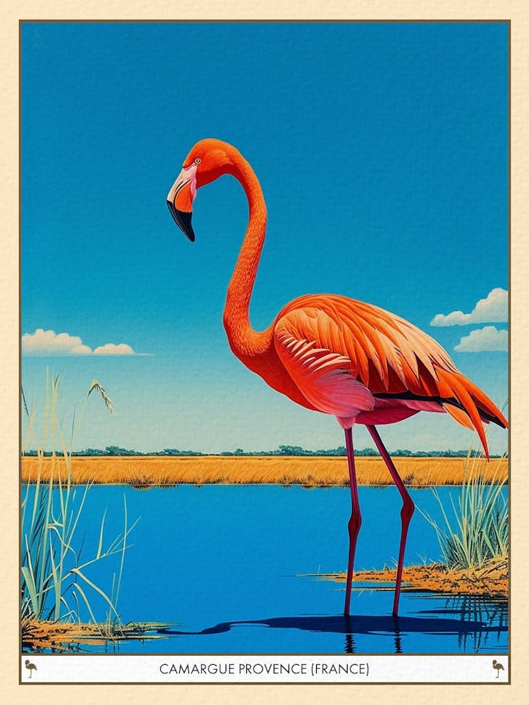 Greater Flamingo Camargue Provence France Tropical Illustration 2 Poster