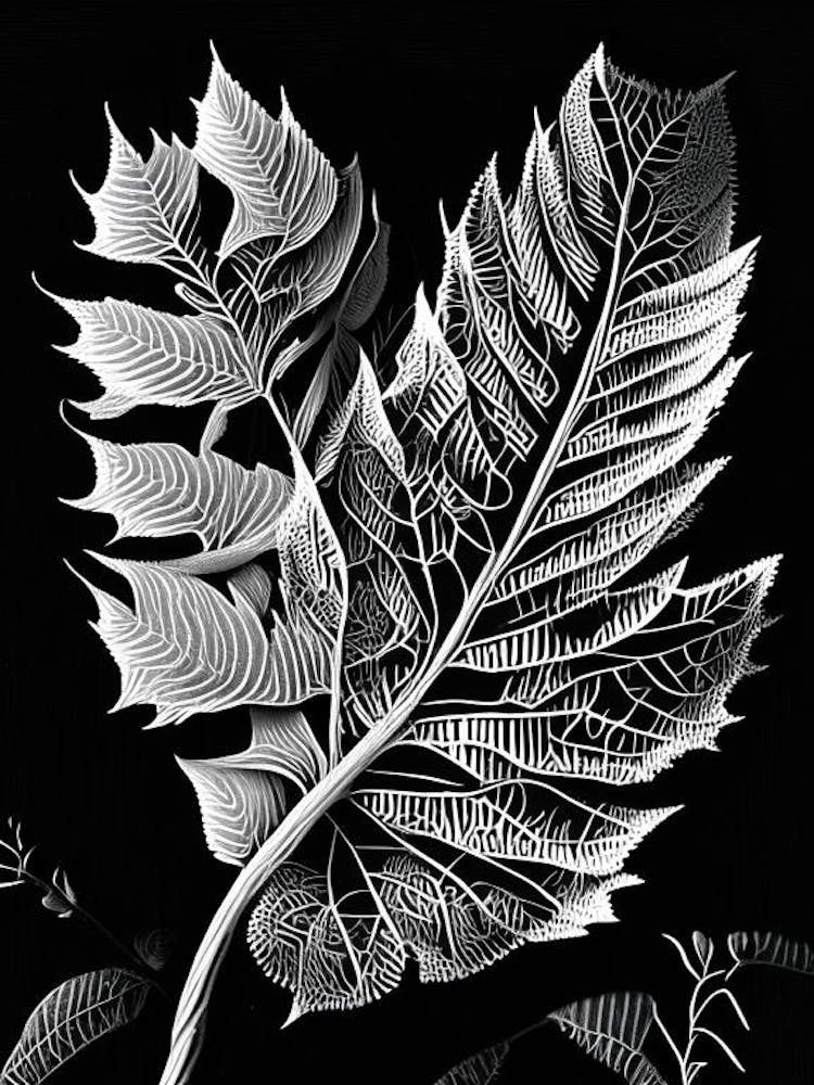 Sweet Birch Leaf Linocut 3