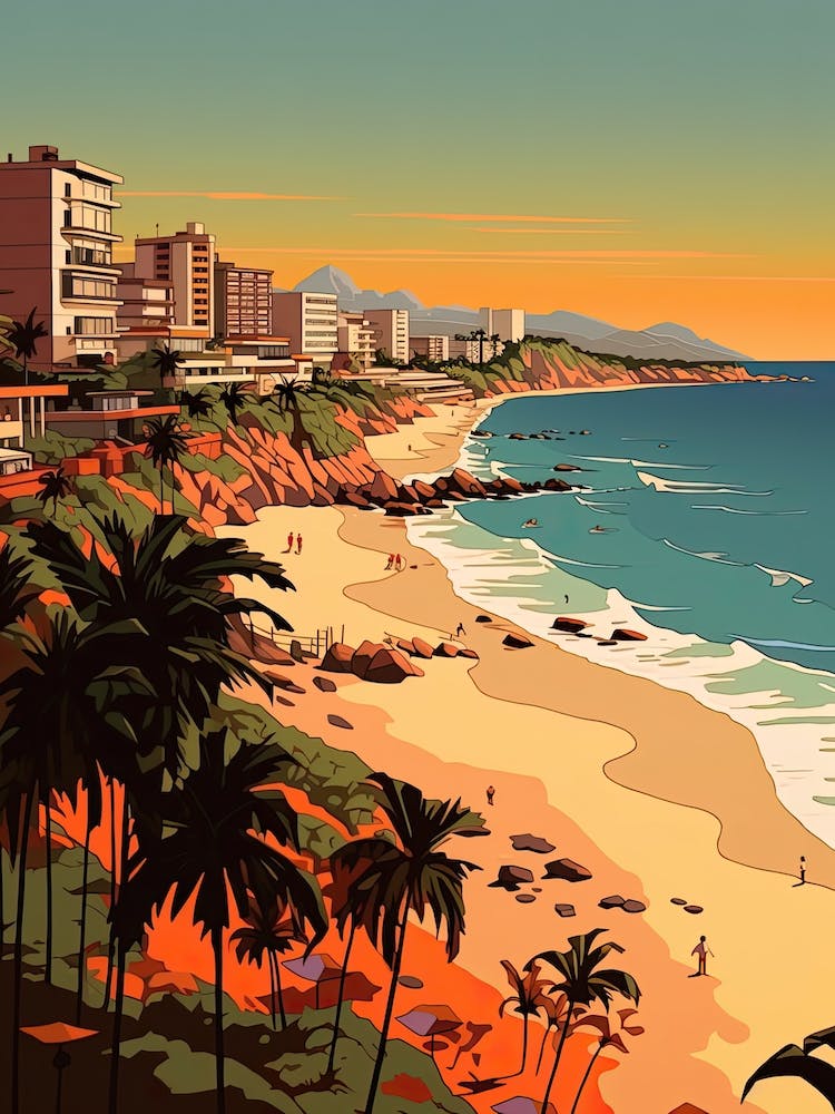 Acapulco, Mexico, Flat Illustration 1