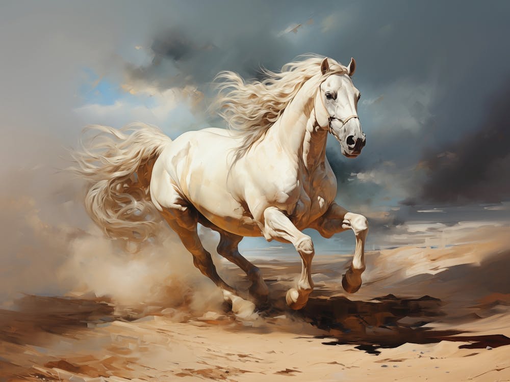 White Horse In The Desert