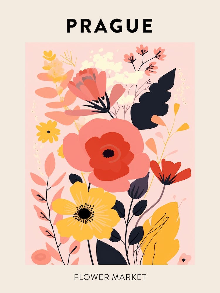 Flower Market Poster Prague Czech Republic 2