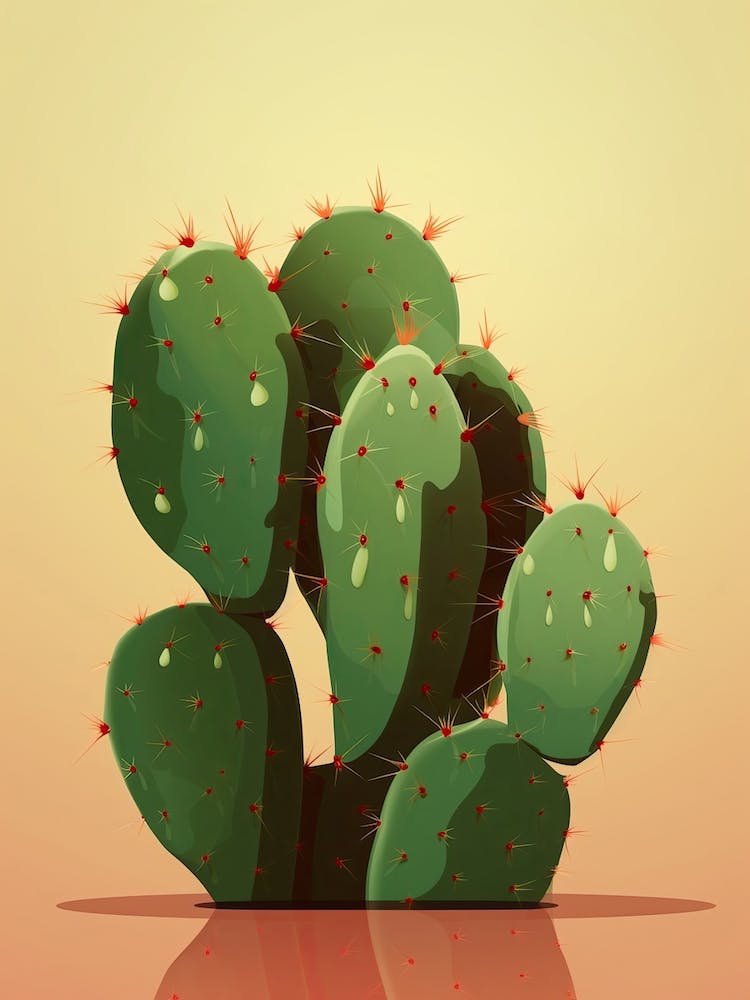 Prickly Pear Cactus Illustration 8