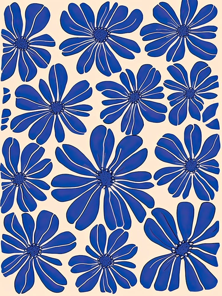 Motif Fleurs Bleues 4