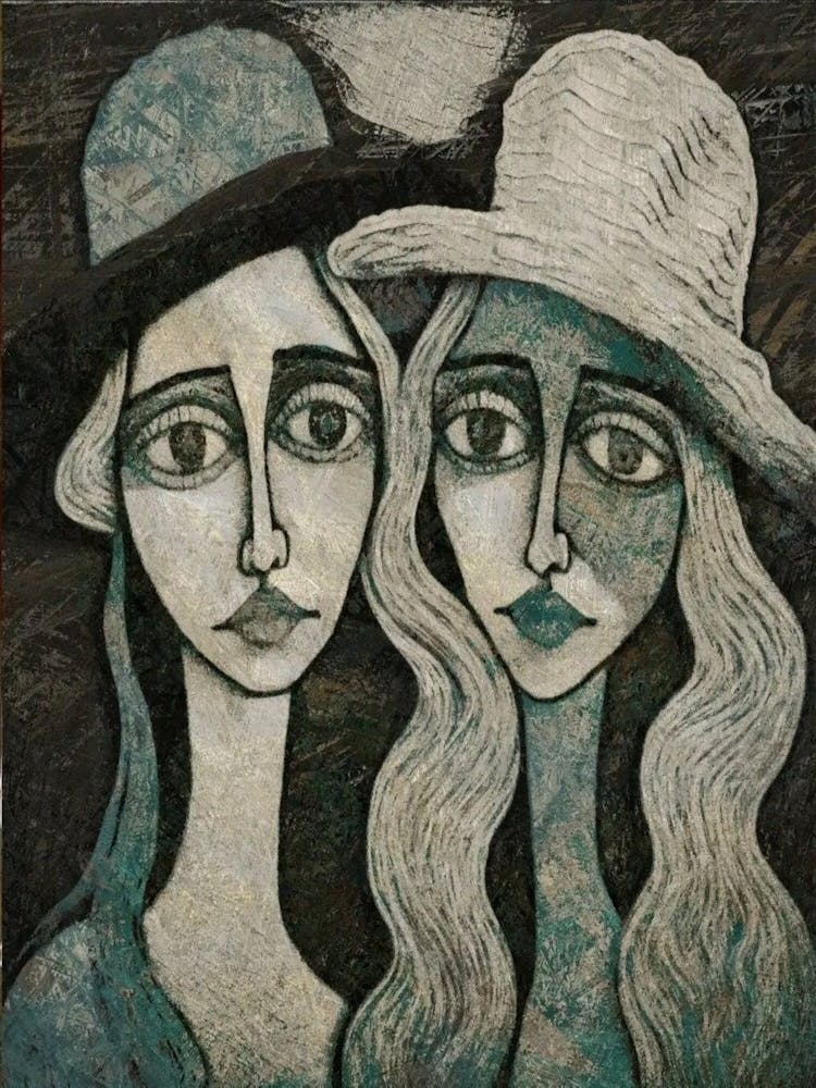 Two Women With Hats