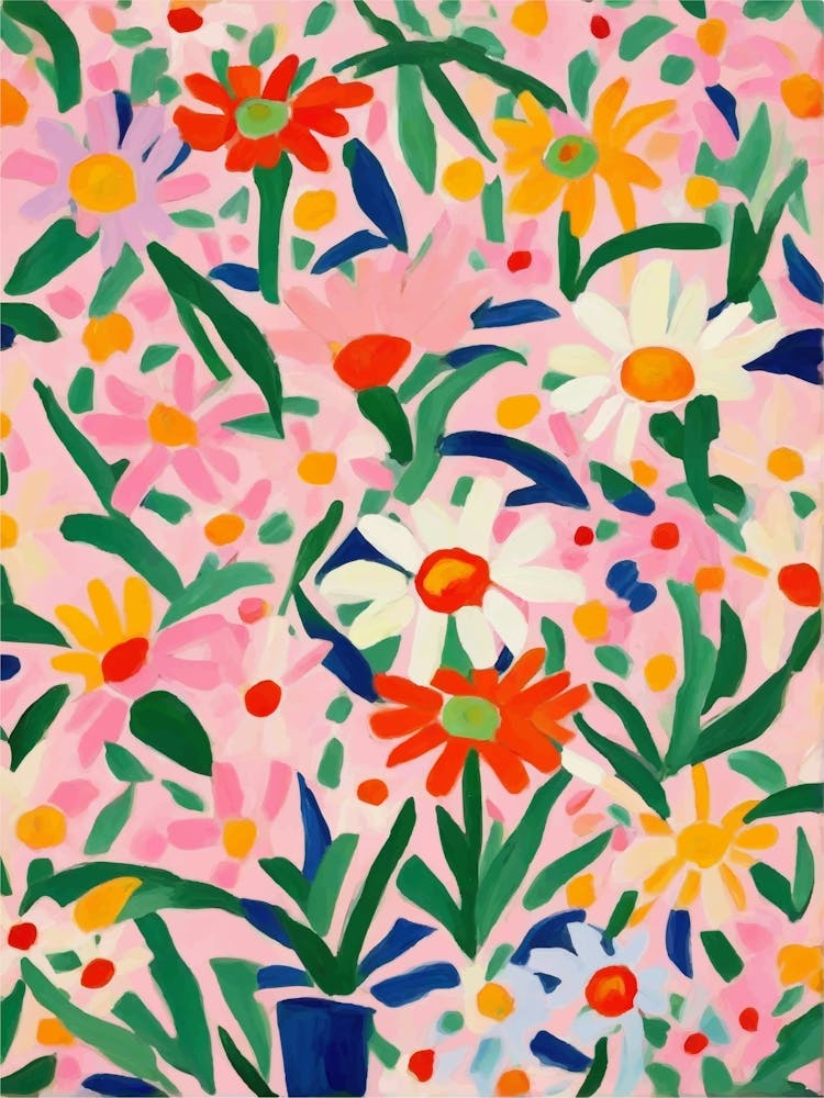 Pink Colorful Daisies