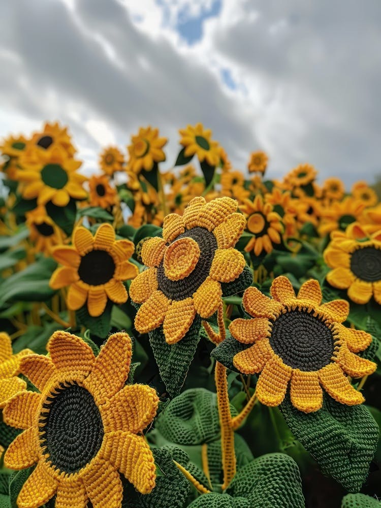 Sunflower Knitted In Crochet 2