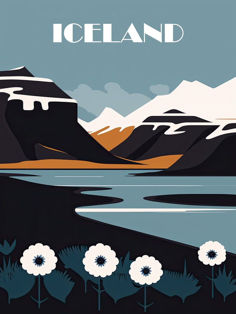 Iceland, Vintage Travel Poster